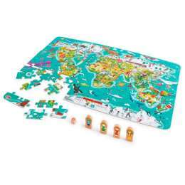 PUZZLE E GIOCCO HAPE MAPPAMONDO 2 IN 1