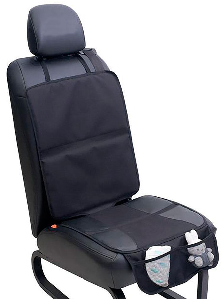 1 set di protezioni per seggiolini auto in pelle impermeabili per bambini con fondo antiscivolo, ampie tasche a rete, pelle e tessuto, per SUV, berlina, bagagliaio
